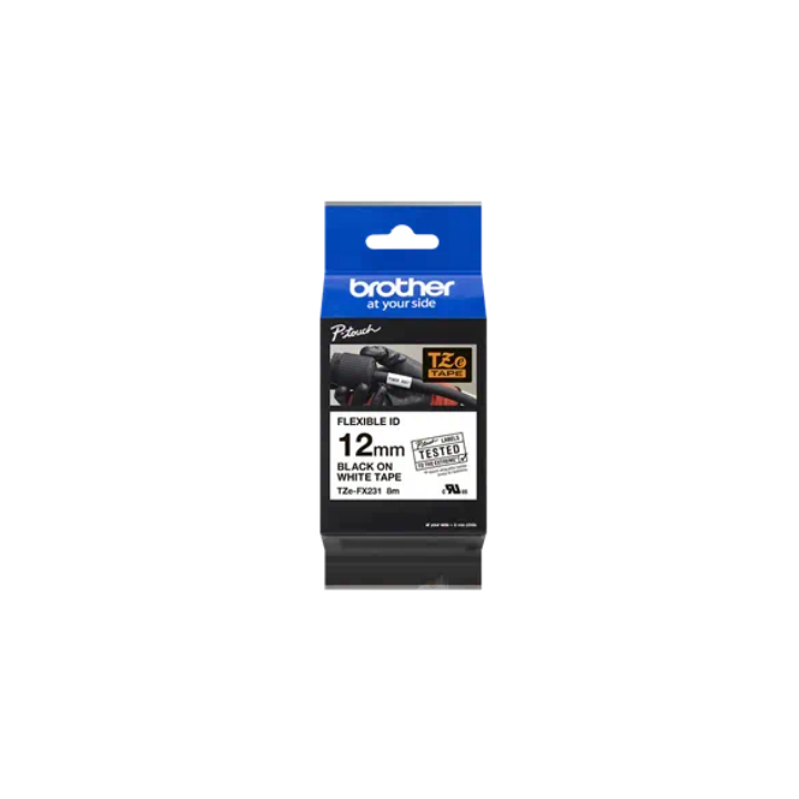 Eredeti Brother Black on White TZEFX231 laminált szalag E105|E110|H100|H101|H105|H110|H111|P300|128|200|1000|1010|1090|1100|1120