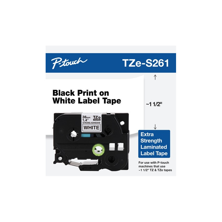 Banda laminata Original Brother Black on White, TZES261, pentru 530|550|3600|9200|9400|9500|9600|9700|9800|D800|E800|P900|P910|P
