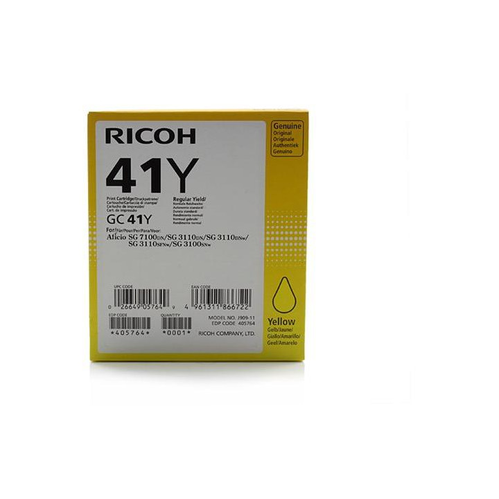 Eredeti RICOH Sárga GC41Y tintapatron SG 3100SNW|SG 3110DN|SG 3110DNW 2.2K "405764"