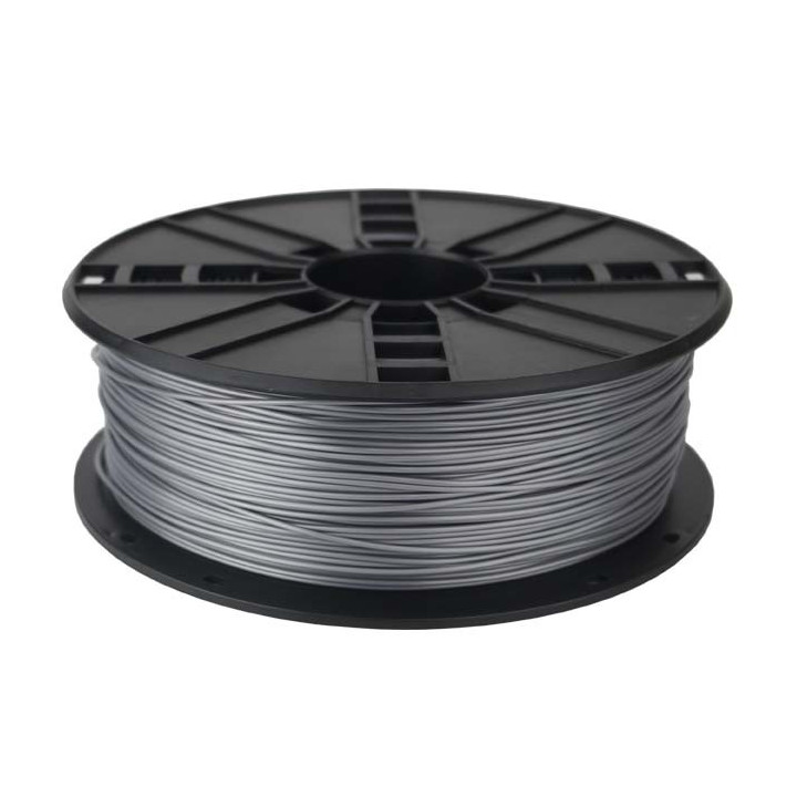GEMBIRD 3D Printer Filament PLA 1.75mm Diameter, 1Kg / Approx. 330m, Melting Temperature 190-220°C, Silver "3DP-PLA1.75-01-S"