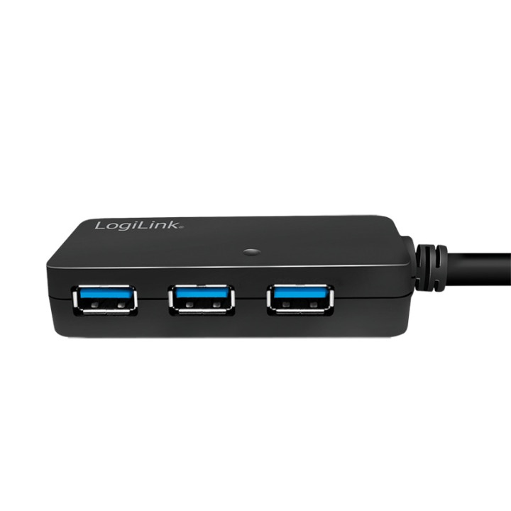 LOGILINK USB KÁBEL 3.0 hosszabbító (T) 4 x USB 3.0 (F) 10m aktív (hosszú USB kábel használatát lehetővé teszi) fekete "UA0262"