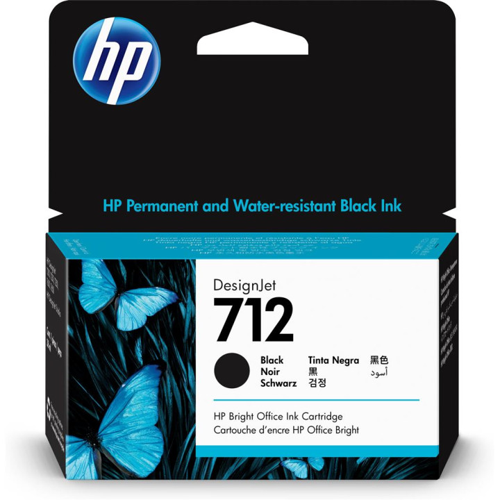 Original HP Black Ink Cartridge No. 712 for DesignJet Studio 24 | Studio 36 | T230 | T250 | T630 | T650, 38ml "3ED70A"