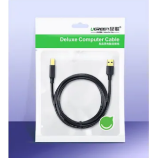 UGREEN USB kábel nyomtatóhoz "US135" USB 2.0 (T) - USB 2.0 Type-B (T) 1,5m aranyozott csatlakozókkal fekete "10350" - 6957303813