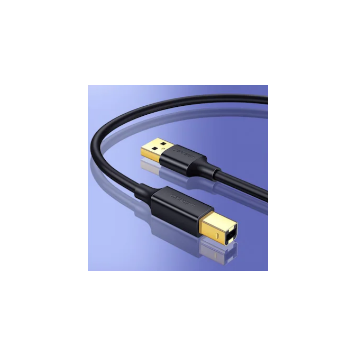USB кабел Ugreen за принтер "US135" USB 2.0 (T) към USB 2.0 Type-B (T) 2м, златни конектори, черен "20847" - 6957303828470