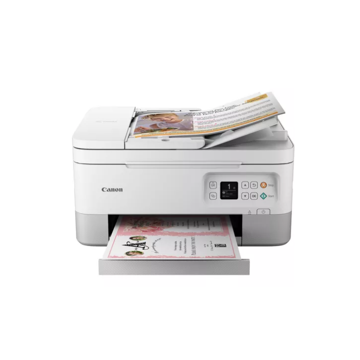Мултифункционален цветен принтер Canon Pixma TS7451a, бял, A4, Функции: Печат|Сканиране|Копиране, Скорост на печат моно: 13ipm, 