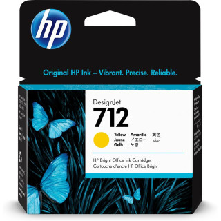 Cartus cerneala Original HP Yellow, nr.712, pentru DesignJet Studio 24|Studio 36|T230|T250|T630|T650, 38ml, (timbru verde 0.15 l