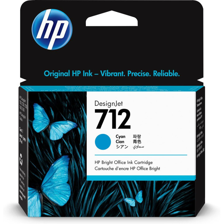 Картридж с оригинално HP мастило Cyan №712 за DesignJet Studio 24|Studio 36|T230|T250|T630|T650 38ml "3ED67A"