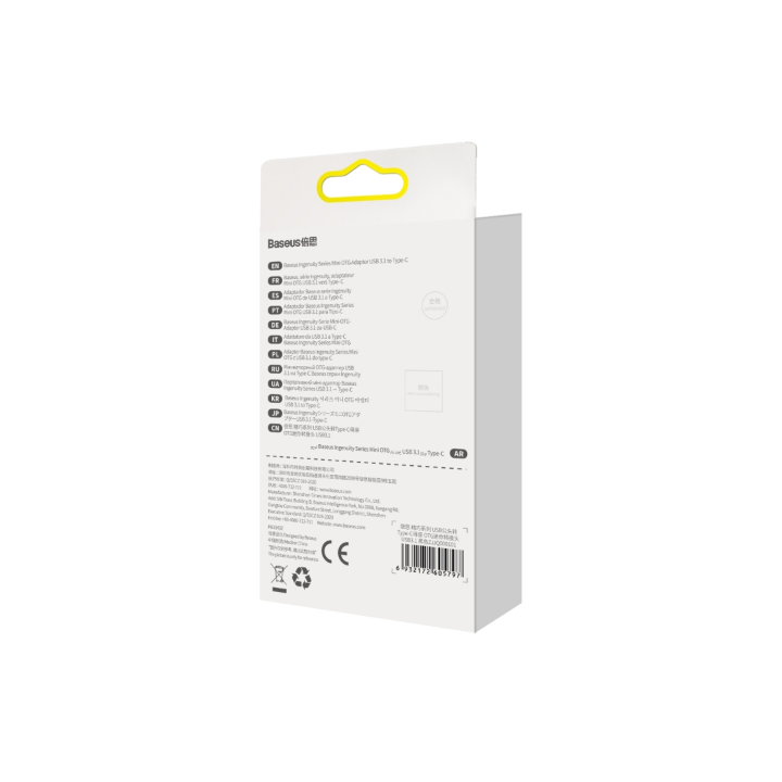 Адаптер Baseus Ingenuity Series Mini OTG USB Type-C (M) към USB 3.1 (T) метален корпус черен "ZJJQ000101" - 6932172605797