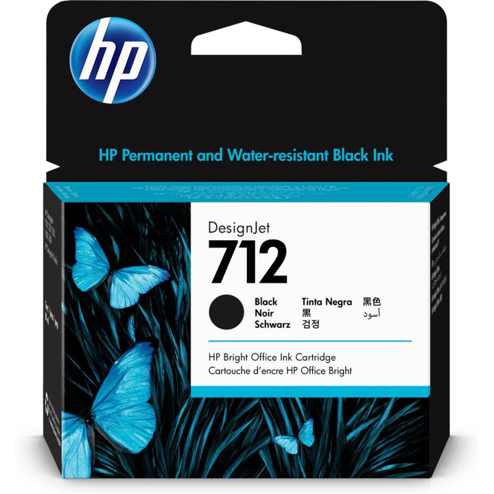 Cartus cerneala Original HP Black, nr.712, pentru DesignJet Studio 24|Studio 36|T230|T250|T630|T650, 80ml, (timbru verde 0.15 le