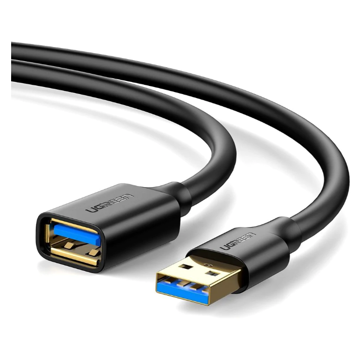 UGREEN USB hosszabbító kábel "US129" USB 3.0 (T) - USB 3.0 (M) aranyozott csatlakozókkal, 2m, fekete "10373" - 6957303813735