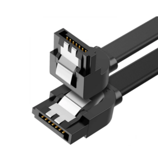 CABLU de date Ugreen, "US217", SATA 3(T) la SATA 3(T), unghi 90 de grade la un capat, 0.5m, negru "30797" (timbru verde 0.08 lei