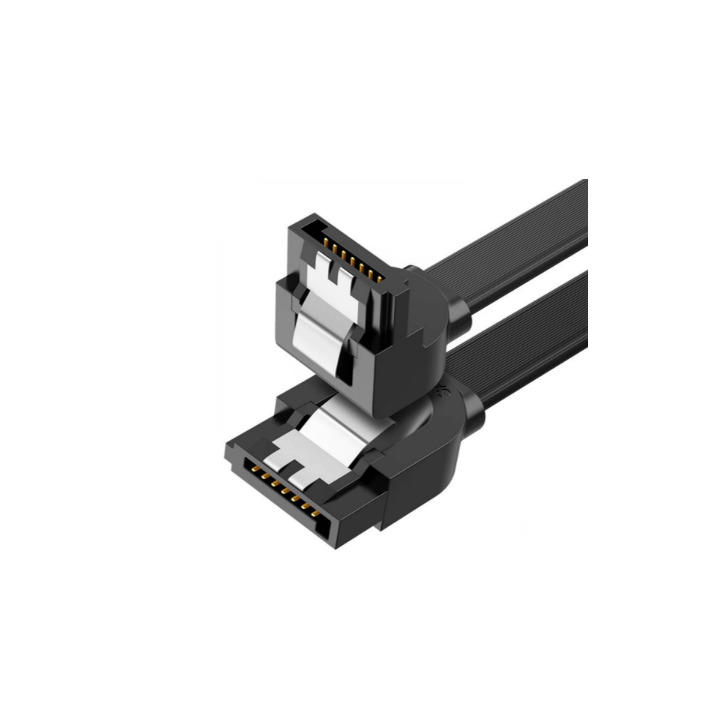 CABLU de date Ugreen, "US217", SATA 3(T) la SATA 3(T), unghi 90 de grade la un capat, 0.5m, negru "30797" (timbru verde 0.08 lei