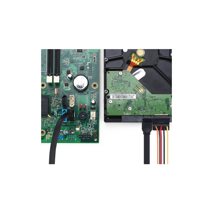 Кабел за данни Ugreen "US217" SATA 3(T) към SATA 3(T) 0.5м черен "30796" - 6957303837960