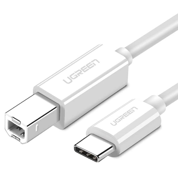 Ugreen USB Cable for Printer "US241" USB Type-C (M) to USB 2.0 Type-B (M) 1.5m White "40417" - 6957303844173