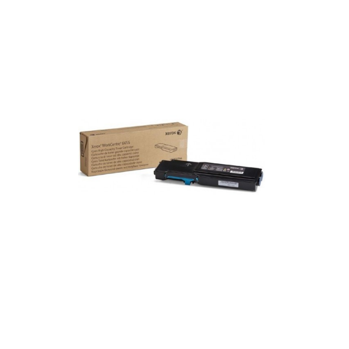 Original Xerox Cyan Toner 106R02752 for WorkCentre 6655, 7.5K pages.