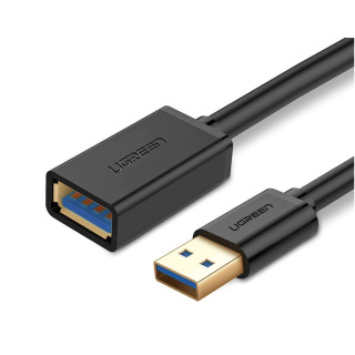 UGREEN USB hosszabbító kábel "US129" USB 3.0 (T) - USB 3.0 (M) aranyozott csatlakozókkal, 3m fekete "30127" - 6957303831272