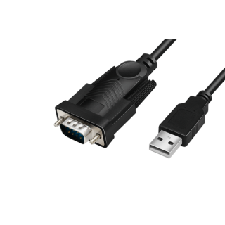 USB кабел LOGILINK адаптер USB 2.0 (T) към Serial DB9M (9-пинов)(RS232)(T) 1.5м черен "AU0048A"