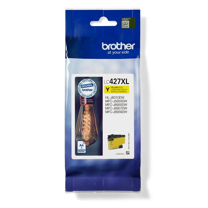 Original Brother Yellow Ink Cartridge LC427XLY for MFC J5955 | MFC J6955 | MFC J6957, 5K pages.