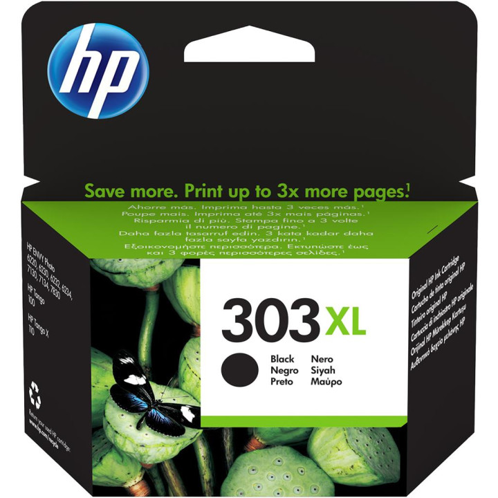 Original HP Ink Cartridge Black No. 303XL for Envy Inspire 7200|7900 600 "T6N04AE"