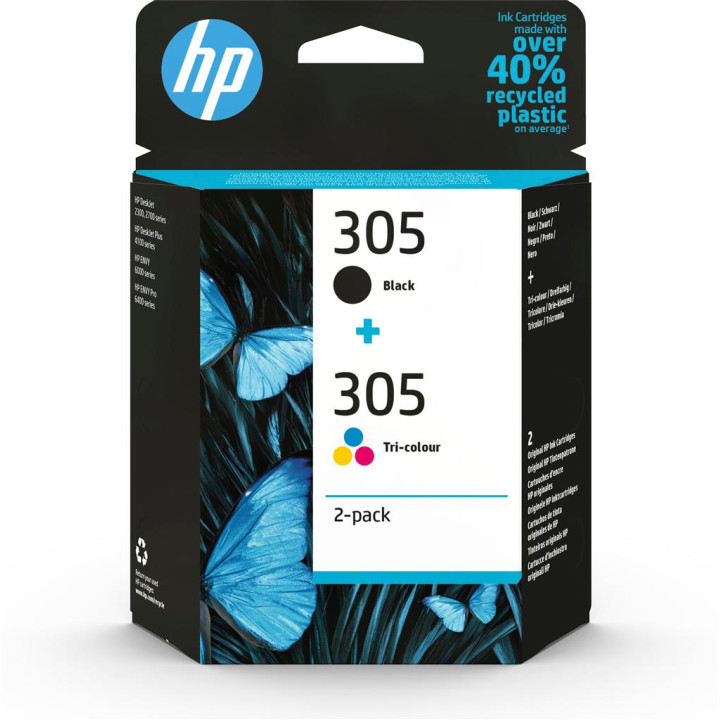 Комбо пакет оригинални HP черен/цветен номер 305 за DeskJet 2320|2710|2720|2721|2723|Plus 4120|Plus 4122 "6ZD17AE"