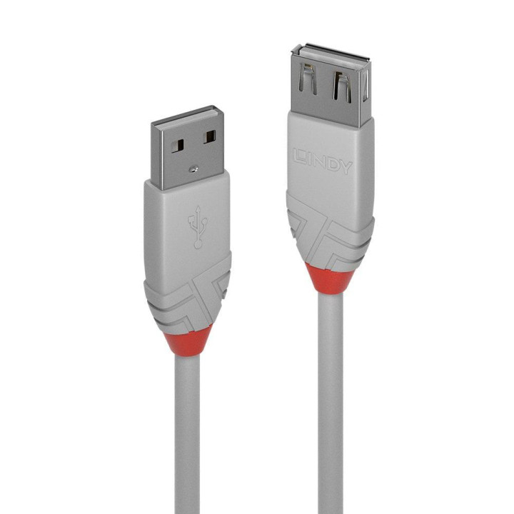 Кабел Lindy 3м USB 2.0 Type A Ext Anthra "LY-36714"