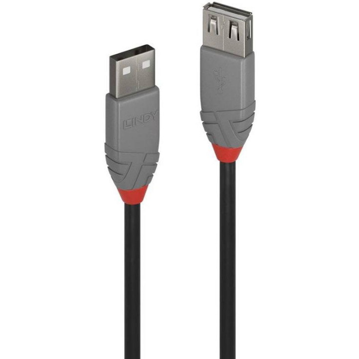 Кабел Lindy 3м USB 2.0 Type A Ext Anthr "LY-36704"