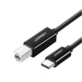 CABLU USB Ugreen pt. imprimanta, "US241" USB Type-C (T) la USB 2.0 Type-B (T), 1m, negru, "80811" (timbru verde 0.08 lei) - 6957