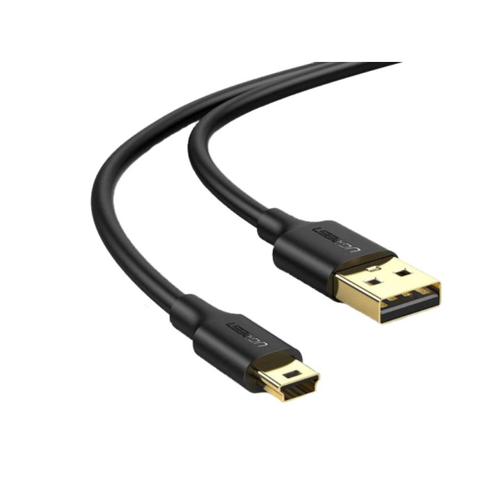 Ugreen "US132" USB 2.0 (M) to Mini-USB (M) 5 Pin Cable, 2m, Gold-Plated Connectors, Black - 30472 - 6957303834723