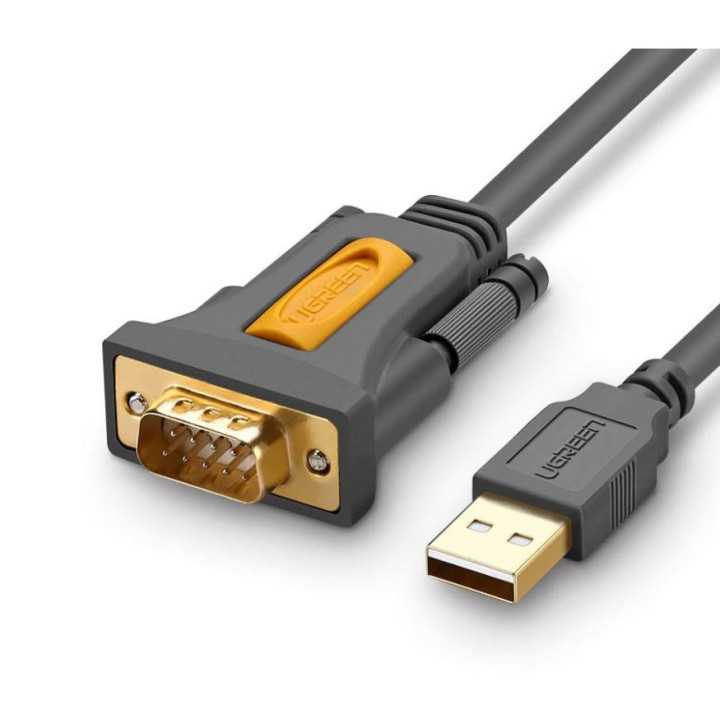 USB кабел Ugreen адаптер "CR104" USB 2.0 (T) към Serial DB9M (9-пинов)(RS232)(T) 1.5м черен "20211" - 6957303822119