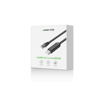 CABLU USB Ugreen adaptor, "CM204" cablu consola USB 2.0 (T) la RJ-45(T), 1.5m, negru, "50773" (timbru verde 0.08 lei) - 69573038