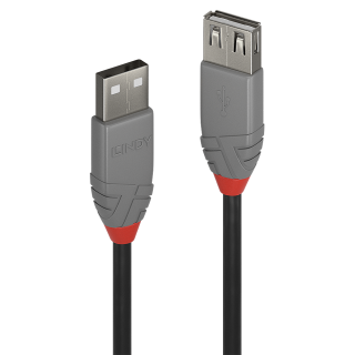 Lindy USB 2.0 Kábel, Hosszabbító, 2m, Anthra "LY-36703"