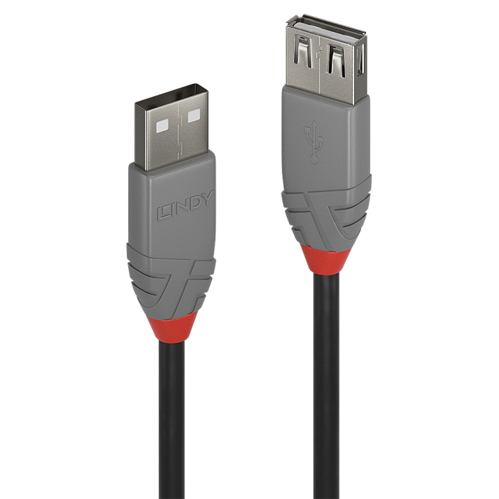 Lindy USB 2.0 удължителен кабел 2м Антрацит "LY-36703"