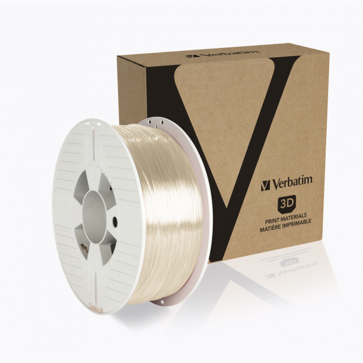 VERBATIM PET-G 3D PRINTER FILAMENT 1.75MM 1KG TRANSPARENT "55051"